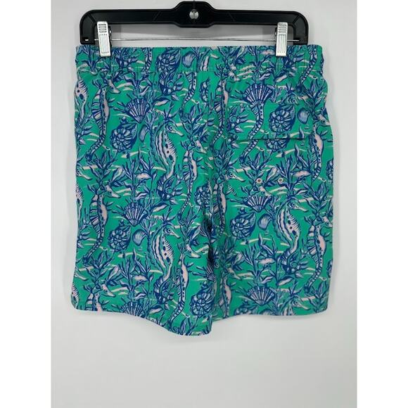 Vineyard Vines Green Tropical Seahorses Chappy Swim Trunks Shorts Size Large - Picture 4 of 9